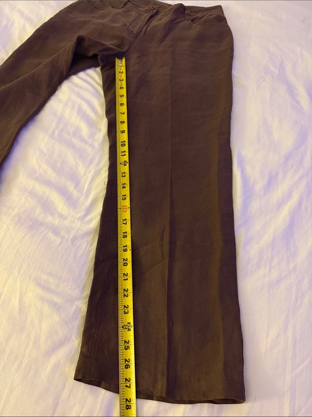 Eileen Fisher Wide-Leg Linen Blend Pants - Dark Brown - Picture 6 of 9